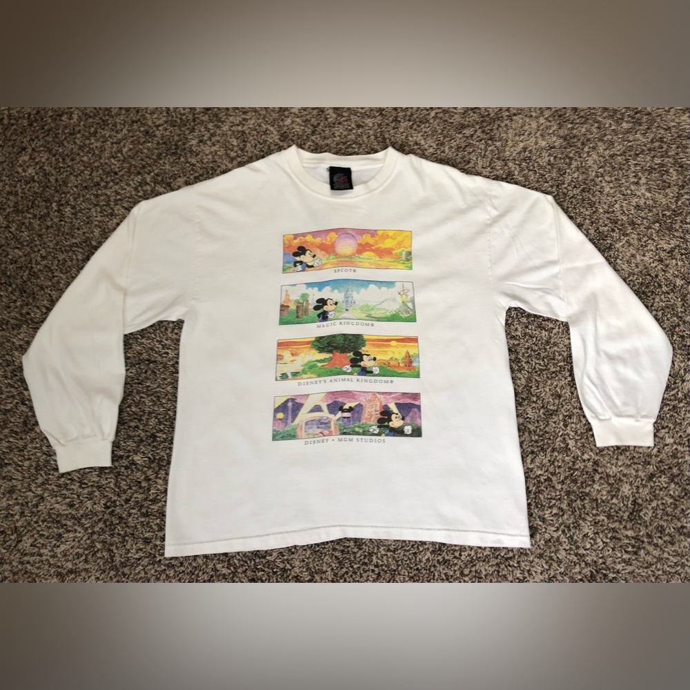Vintage 2001 Disney World Marathon Epcot Double Sided Mickey Long Sleeve T-Shirt - Picture 3 of 12